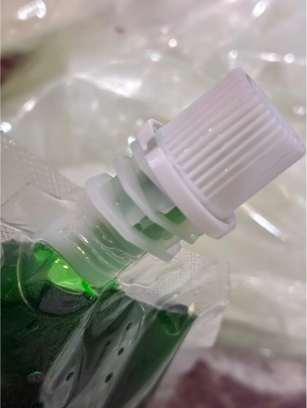 Reusable Clear Plastic Spout Pouch with White Cap - 10 Pack